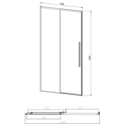 Душевая дверь Vincea Slim-N 120 VDS-4SN120CLGM