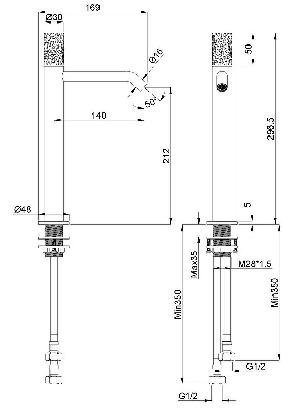 Смеситель для раковины Vincea Аура (Aura) VBF-6AU2BG