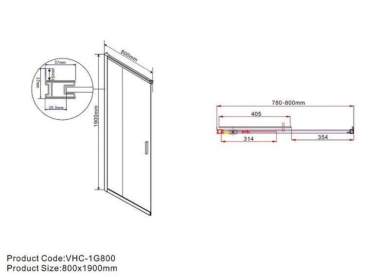 Душевой уголок Vincea Garda 110x80 VSS-1G8011CLBN