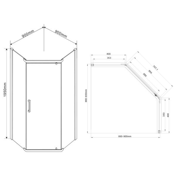 Душевой уголок Vincea Stresa 100x100 VSP-1S100CH