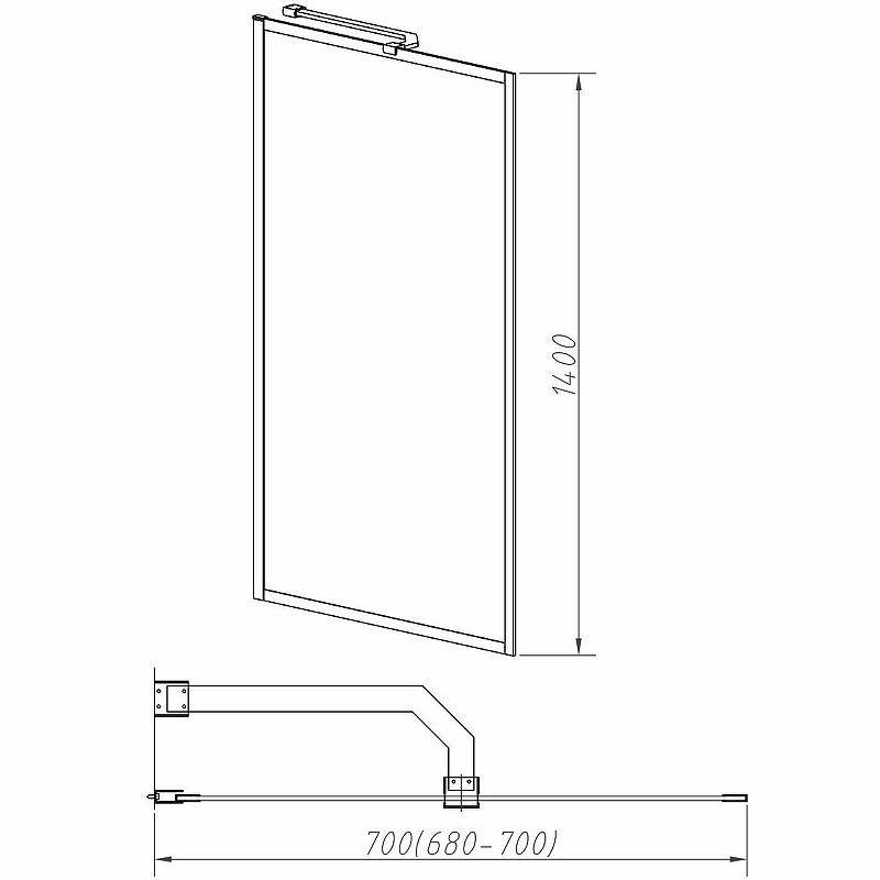 Шторка на ванну Vincea City 70x140 VSB-41700CLB