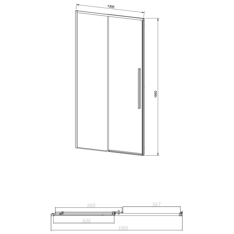 Душевая дверь Vincea Slim-N 130 VDS-4SN130CLGM