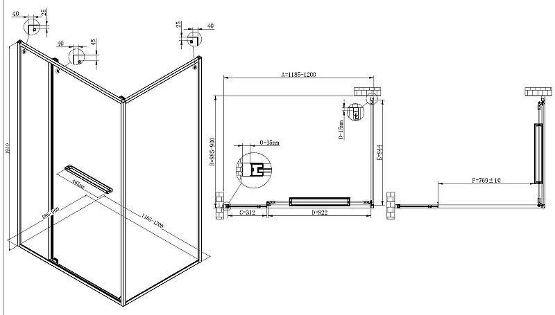 Душевой уголок Vincea Tesi 120х90 VSRW-7TS9012CL