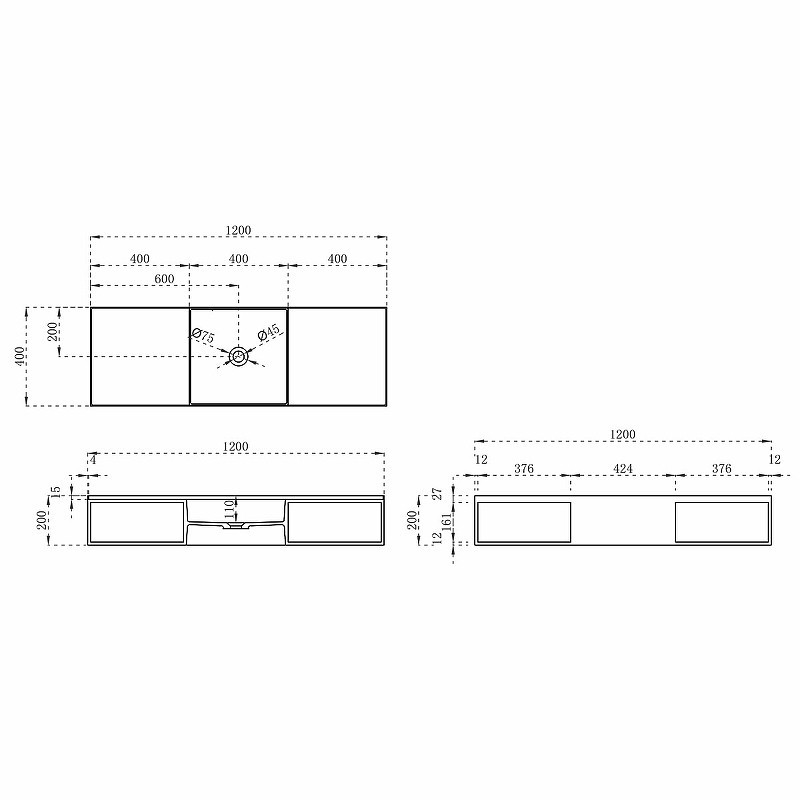 Раковина Vincea 120 VWB-6S212MW