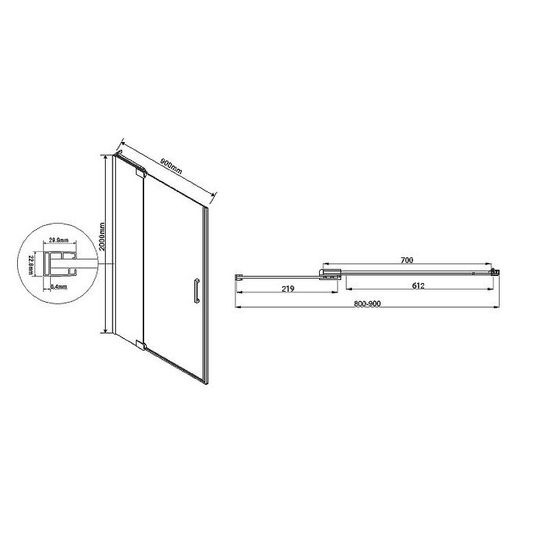 Душевая дверь Vincea Extra 90 VDP-1E8090CL