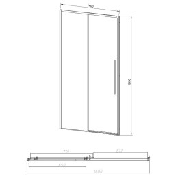 Душевая дверь Vincea Slim-N 140 VDS-4SN140CLG
