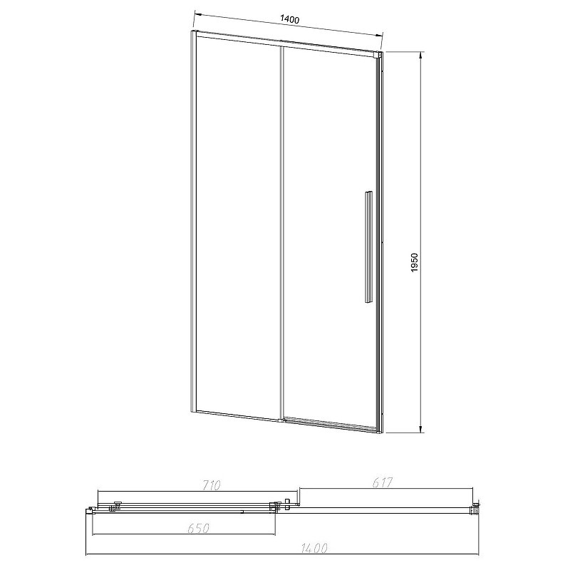 Душевая дверь Vincea Slim-N 140 VDS-4SN140CLG