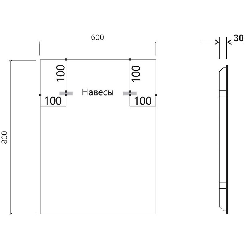 Зеркало Vincea 60 VLM-3VN600B-2 с подсветкой