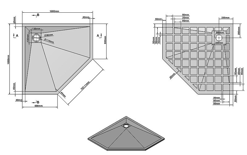 Душевой поддон из искусственного камня Vincea 100x100 VST-4SP1010W