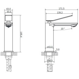 Смеситель для раковины Vincea Verse VBF-2VE1CH