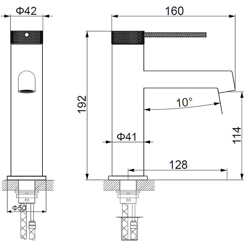 Смеситель для раковины Vincea Rim VBF-2RM1CH