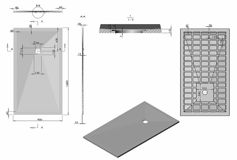Душевой поддон из искусственного камня Vincea 160x90 VST-4SR9016A