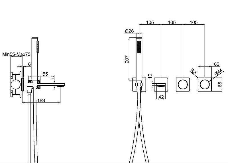 Смеситель для ванны Vincea Альто (Alto) VBTW-6AL1CH
