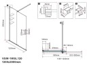 Душевая перегородка Vincea Walk-In 120 VSW-1WSL120CLB