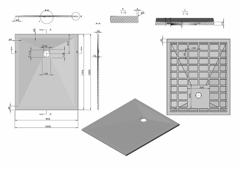 Душевой поддон из искусственного камня Vincea 120x100 VST-4SR1012A