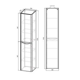 Шкаф пенал Vincea Paola 35 VSC-2P170VO-L подвесной