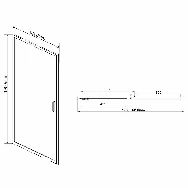 Душевая дверь Vincea Garda 140 VDS-1G140CLGM