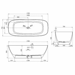 Ванна из искусственного камня Vincea 170x75 VBT-6S02MW