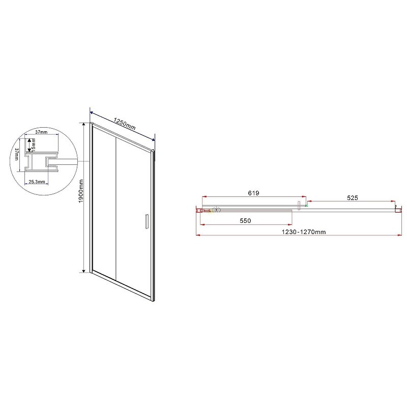 Душевая дверь Vincea Garda 125 VDS-1G125CLG