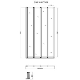 Шторка на ванну Vincea VSB-31100CL 100x140