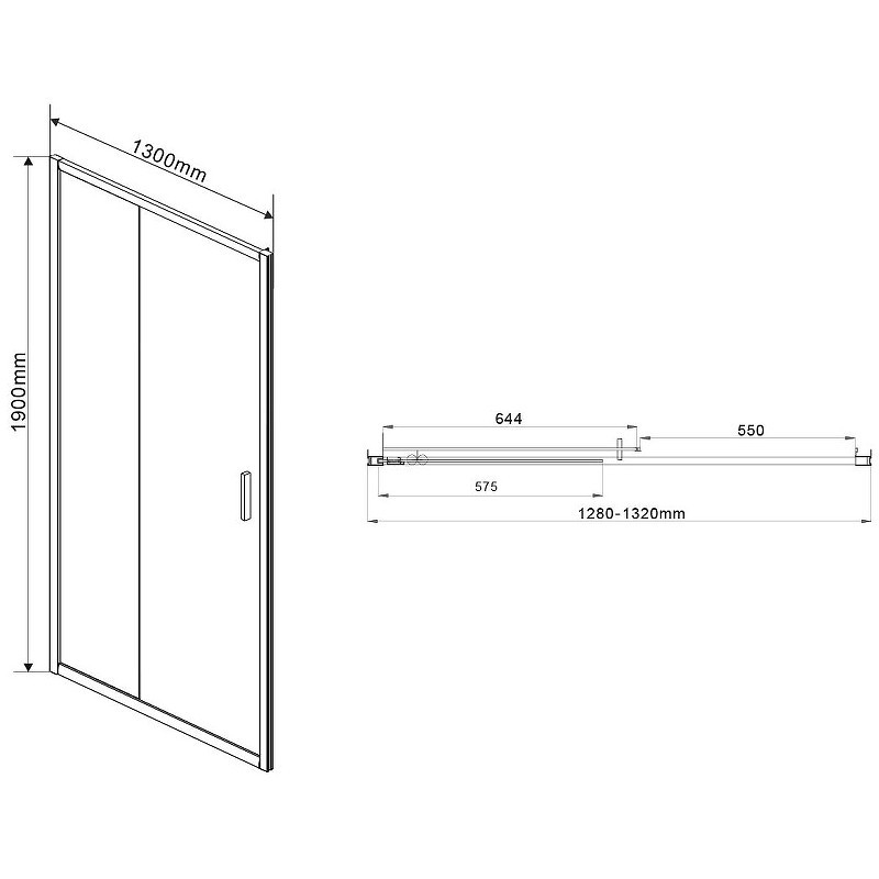 Душевая дверь Vincea Garda 130 VDS-1G130CLG