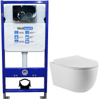 Комплект унитаза Vincea Evo Rimless VT1-34S с инсталляцией WellWant Standart 50 WWISI1110B