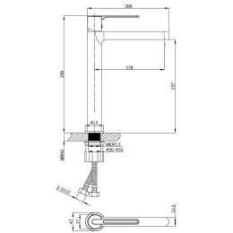 Смеситель для раковины Vincea Rondo VBF-1R2BG