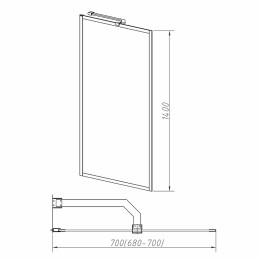 Шторка на ванну Vincea 70x140 VSB-41700CLG