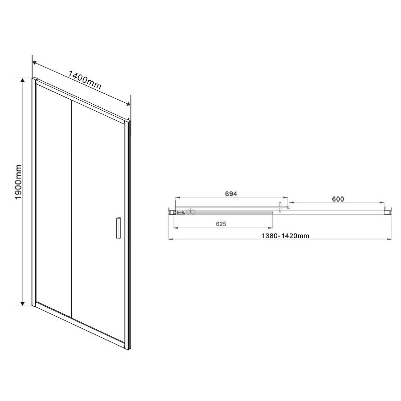 Душевая дверь Vincea Garda 140 VDS-1G140CLG