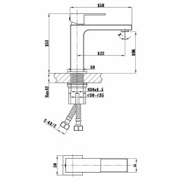 Смеситель для раковины Vincea Cube VBF-1C01MB