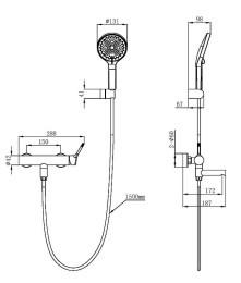 Смеситель для ванны Vincea Феерие (Feerie) VTFW-5FE2GM