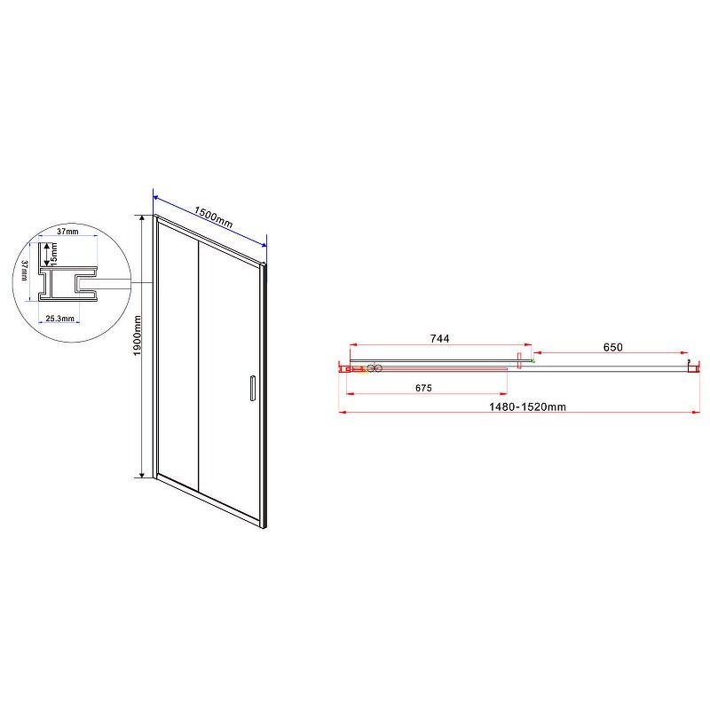 Душевая дверь Vincea Garda 150 VDS-1G150CLG