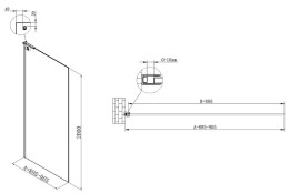 Душевая перегородка Vincea Walk-In 90 VSW-7HA900CLB