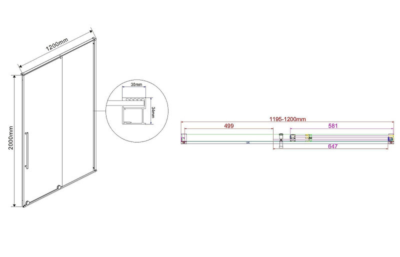 Душевая дверь Vincea Arno 120 VPS-1A120CL