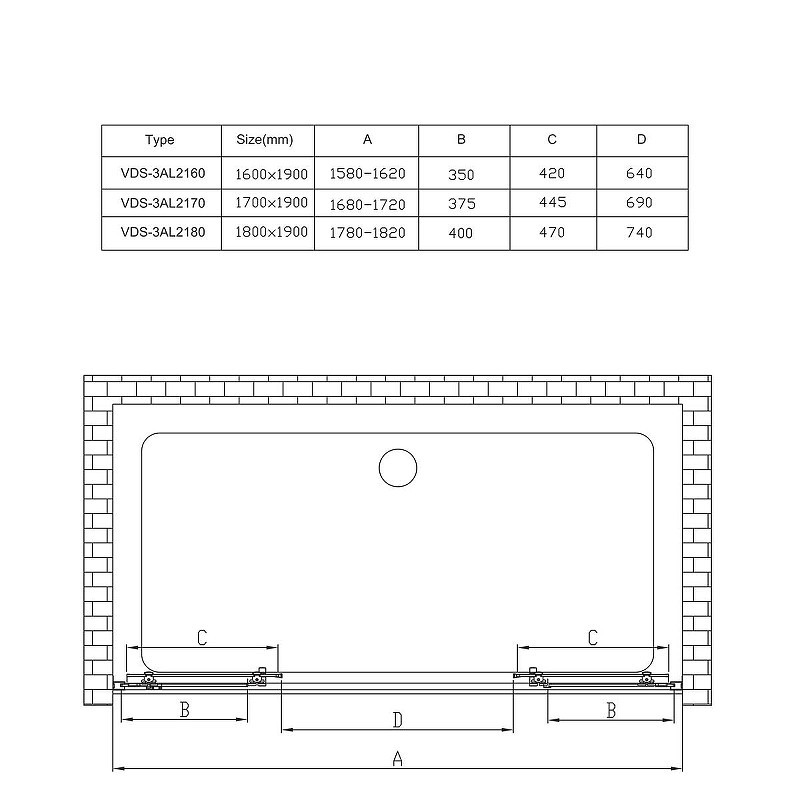 Душевая дверь Vincea Alpha 170 VDS-3AL2170CL
