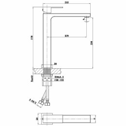 Смеситель для раковины Vincea Cube VBF-1C02MB
