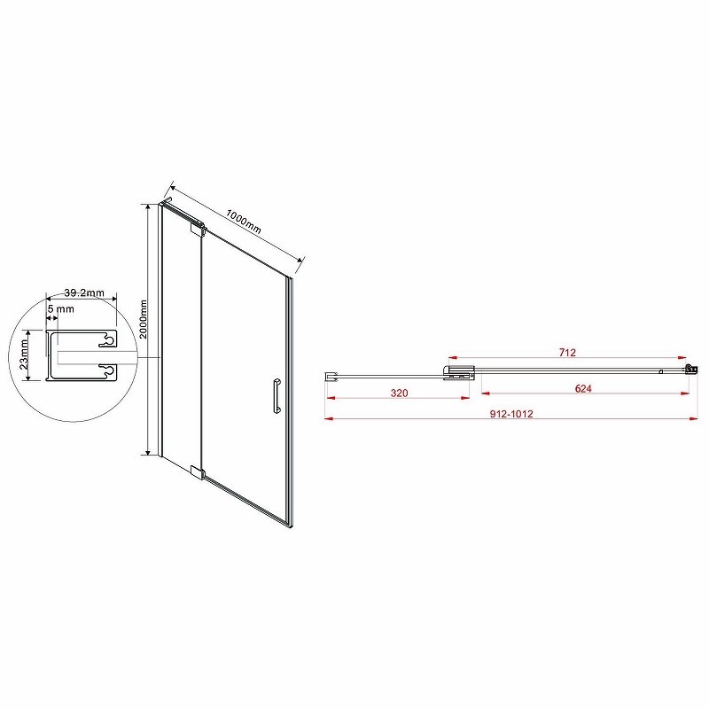 Душевая дверь Vincea Extra 100 VDP-1E9010CLGM