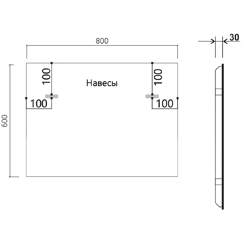 Зеркало Vincea 80 VLM-3VN800B с подсветкой