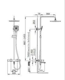 Душевая система Vincea Cube VSFS-1C1BC