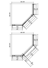 Душевой уголок Vincea Слим-Н (Slim-N) 90х90 VSP-4SN900CLG