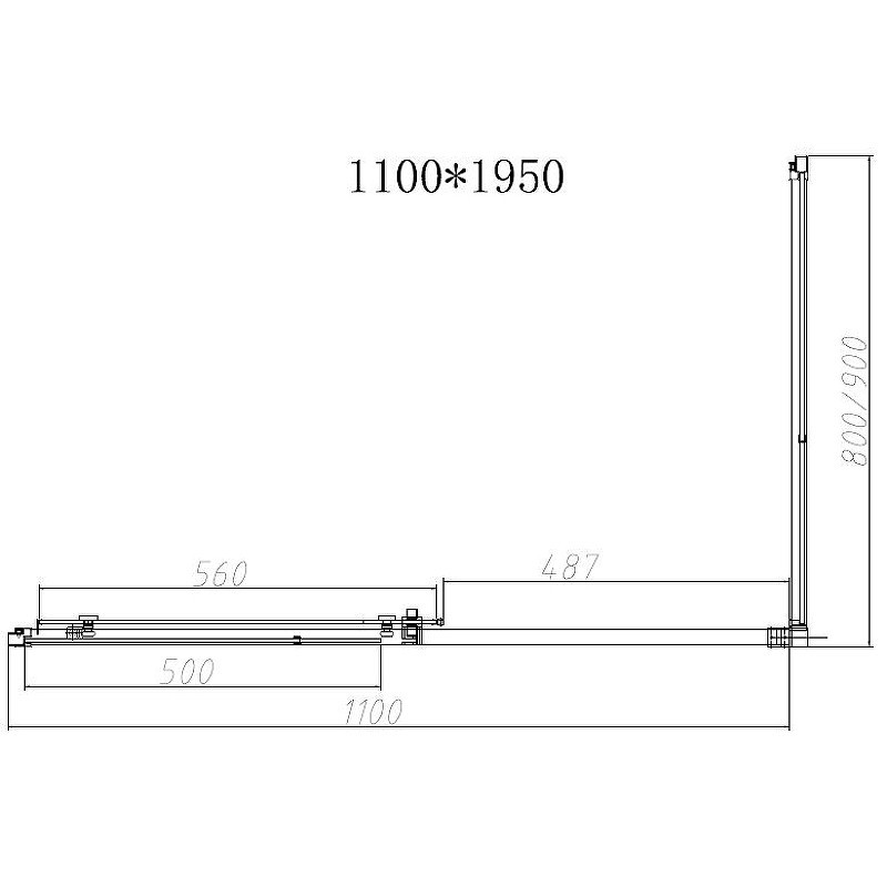 Душевой уголок Vincea Slim-N 110x80 VSR-4SN8011CLGM