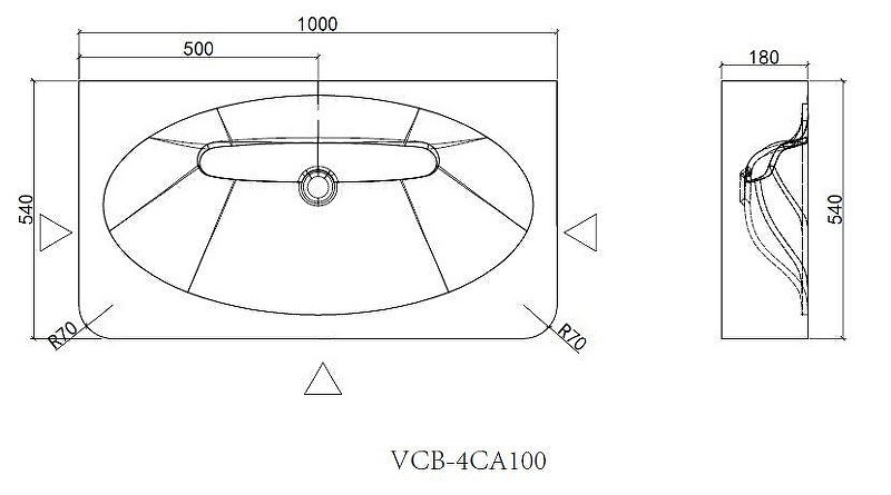 Раковина подвесная Vincea Каприз (Caprise) 100 VCB-4CA100MWG