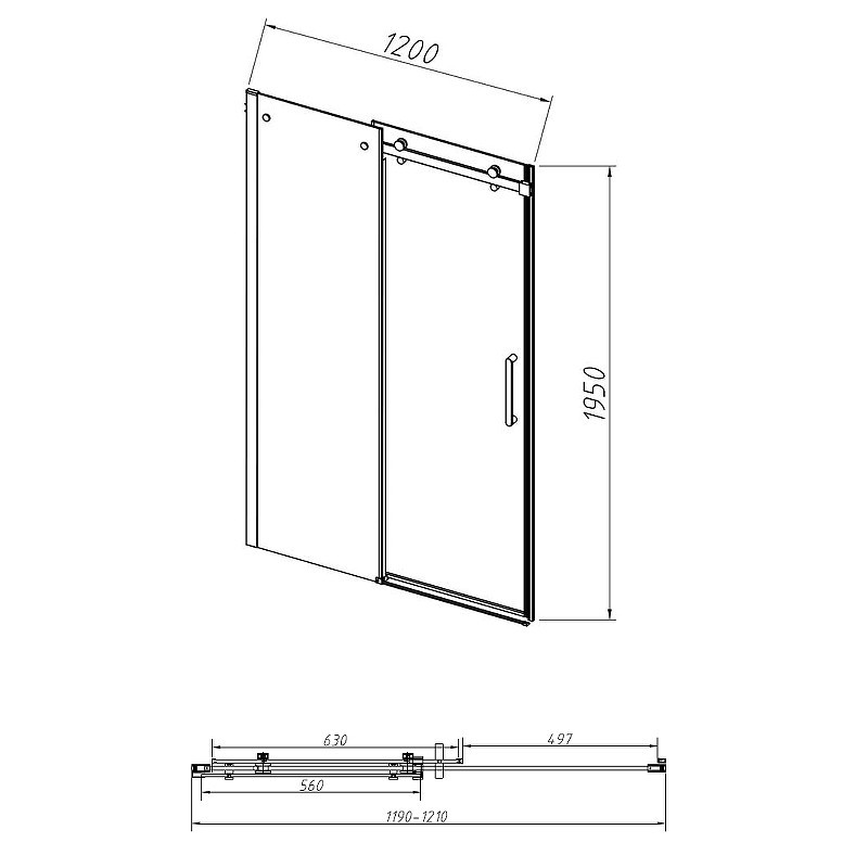 Душевая дверь Vincea Como-N 120 VDS-4CN120CL