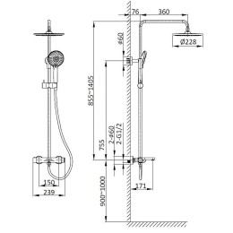 Душевая система Vincea Rondo VSFS-1R1BG