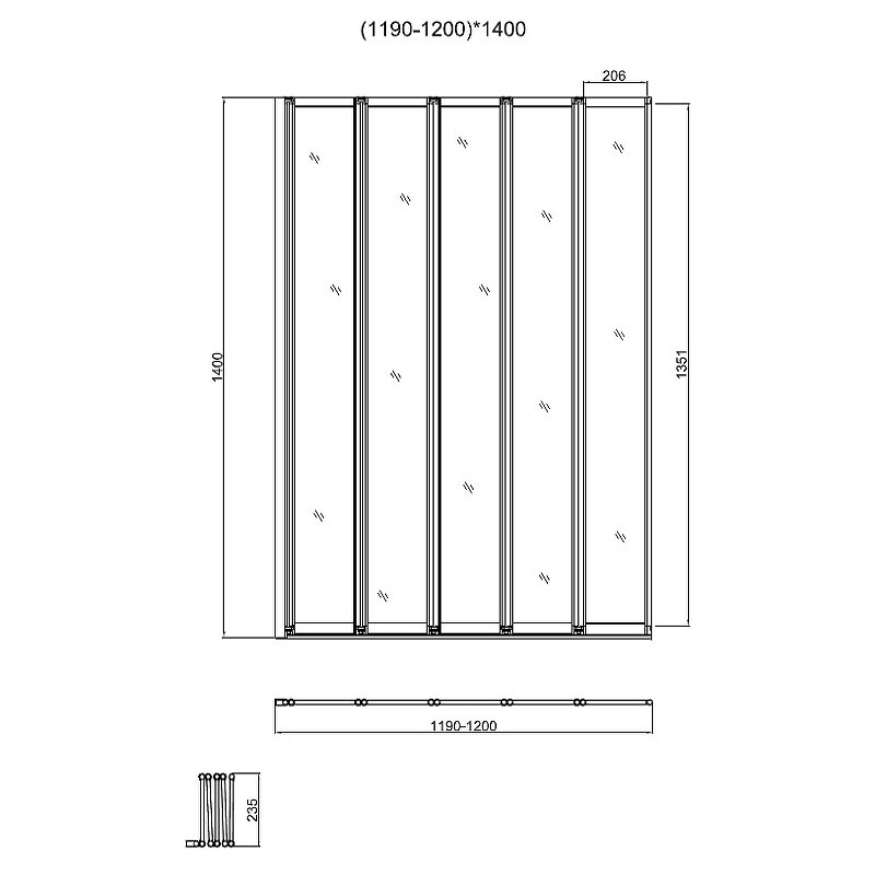 Шторка на ванну Vincea VSB-32120CL 120x140