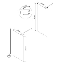 Душевая перегородка Vincea Walk-In 70 VSW-1H700CLGM