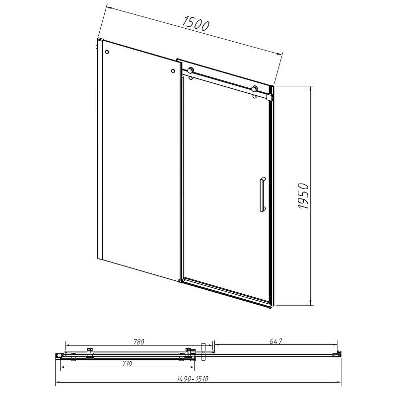 Душевая дверь Vincea Como-N 150 VDS-4CN150CLB