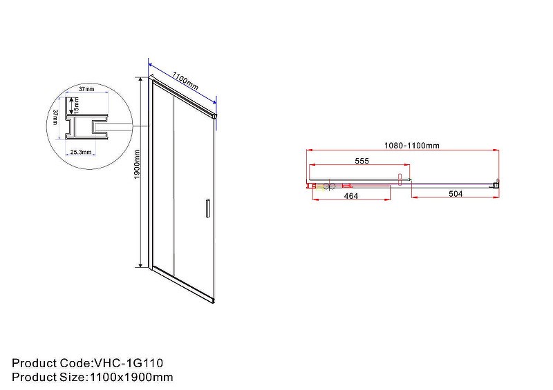 Душевой уголок Vincea Garda 120x110 VSS-1G1112CLBN