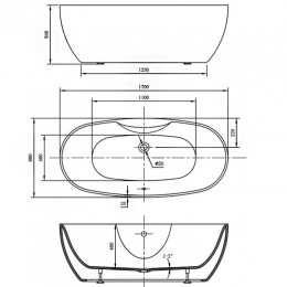 Акриловая ванна Vincea 170x80 VBT-405B-1700