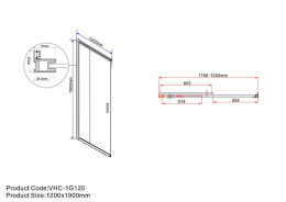 Душевой уголок Vincea Garda 120x80 VSS-1G8012CLBN